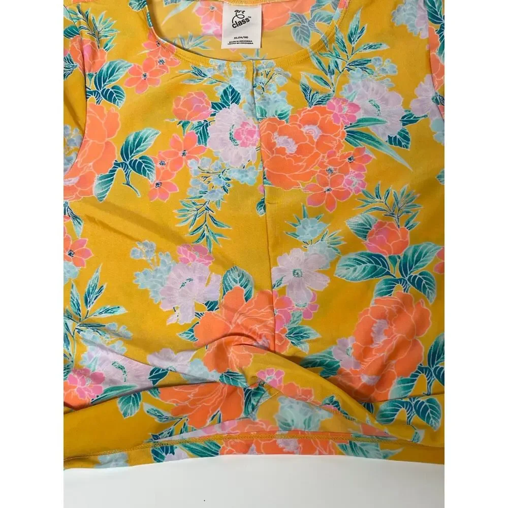 NWT X-Large  14/16- Girls' Floral Print  Bikini Top  - Art Class
